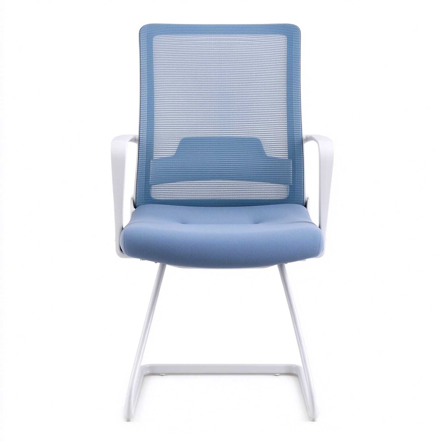 Commercial Fixed Arms Office Executive Chair With Chrome Base Mesh Lumbar Back Office Chair With Stretch Fabric Cushion detail 4