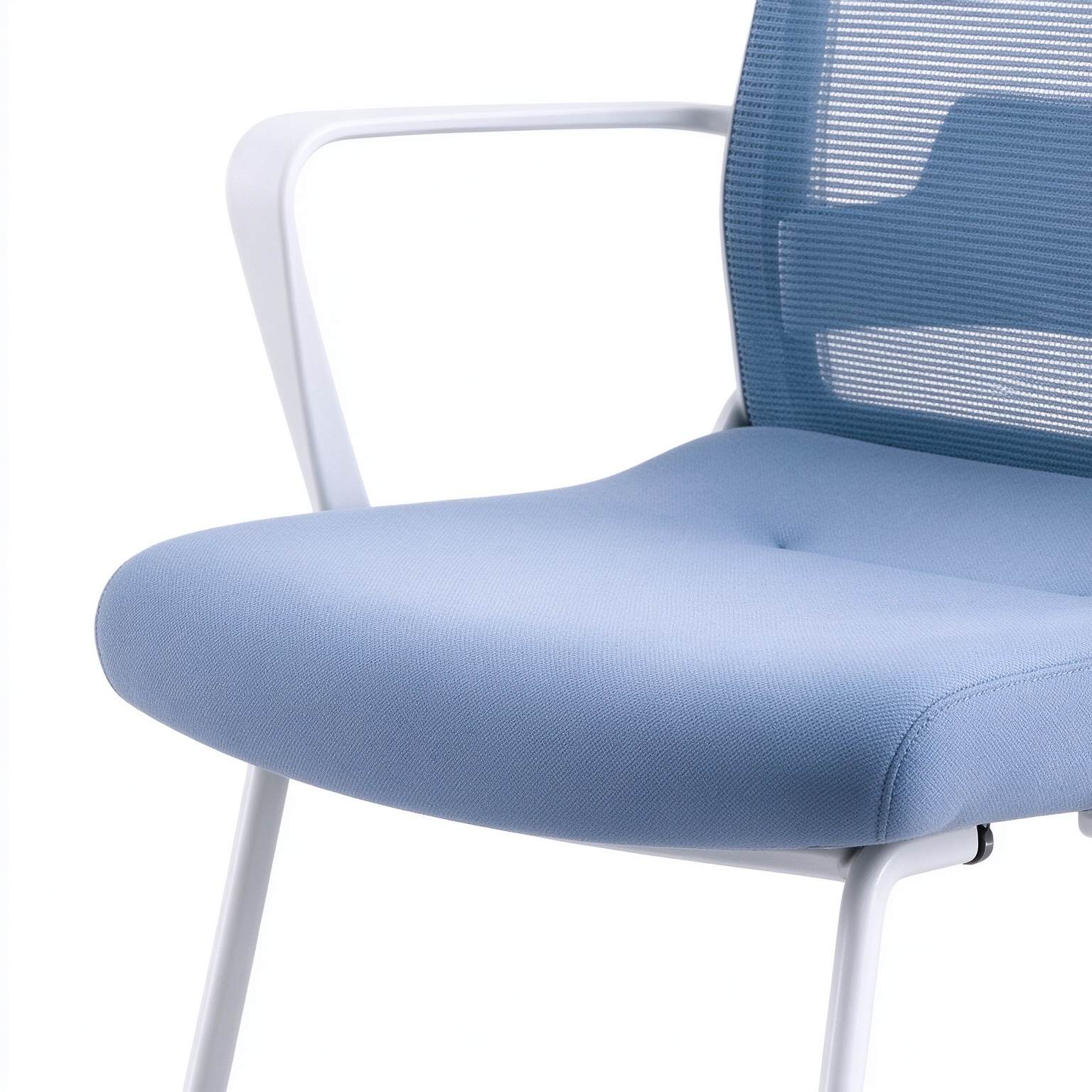 Commercial Fixed Arms Office Executive Chair With Chrome Base Mesh Lumbar Back Office Chair With Stretch Fabric Cushion detail 5