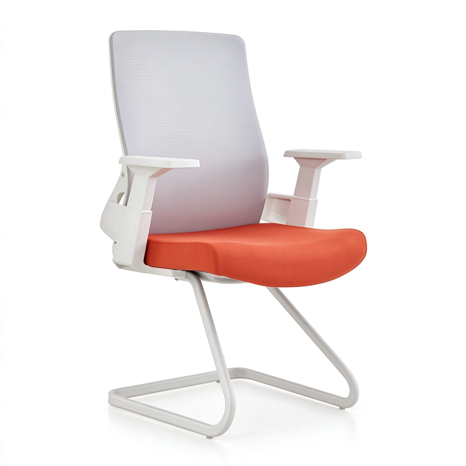 Mid Back Mesh Cozy Office Reception Guest Chair With T-Shaped PP Armrest Home Office Ergonomic Working Chair With Fixed Frame detail 1