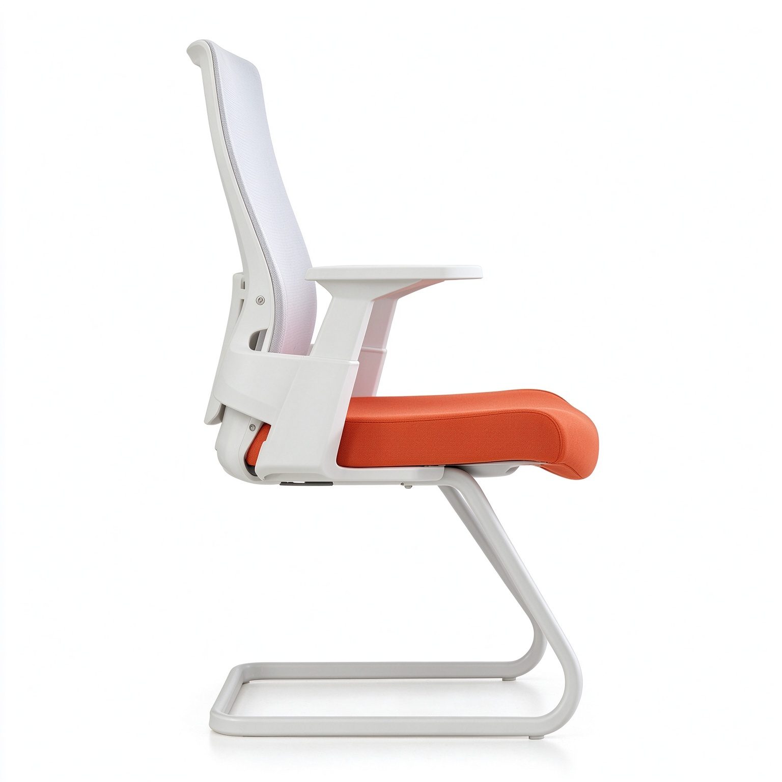 Mid Back Mesh Cozy Office Reception Guest Chair With T-Shaped PP Armrest Home Office Ergonomic Working Chair With Fixed Frame detail 2
