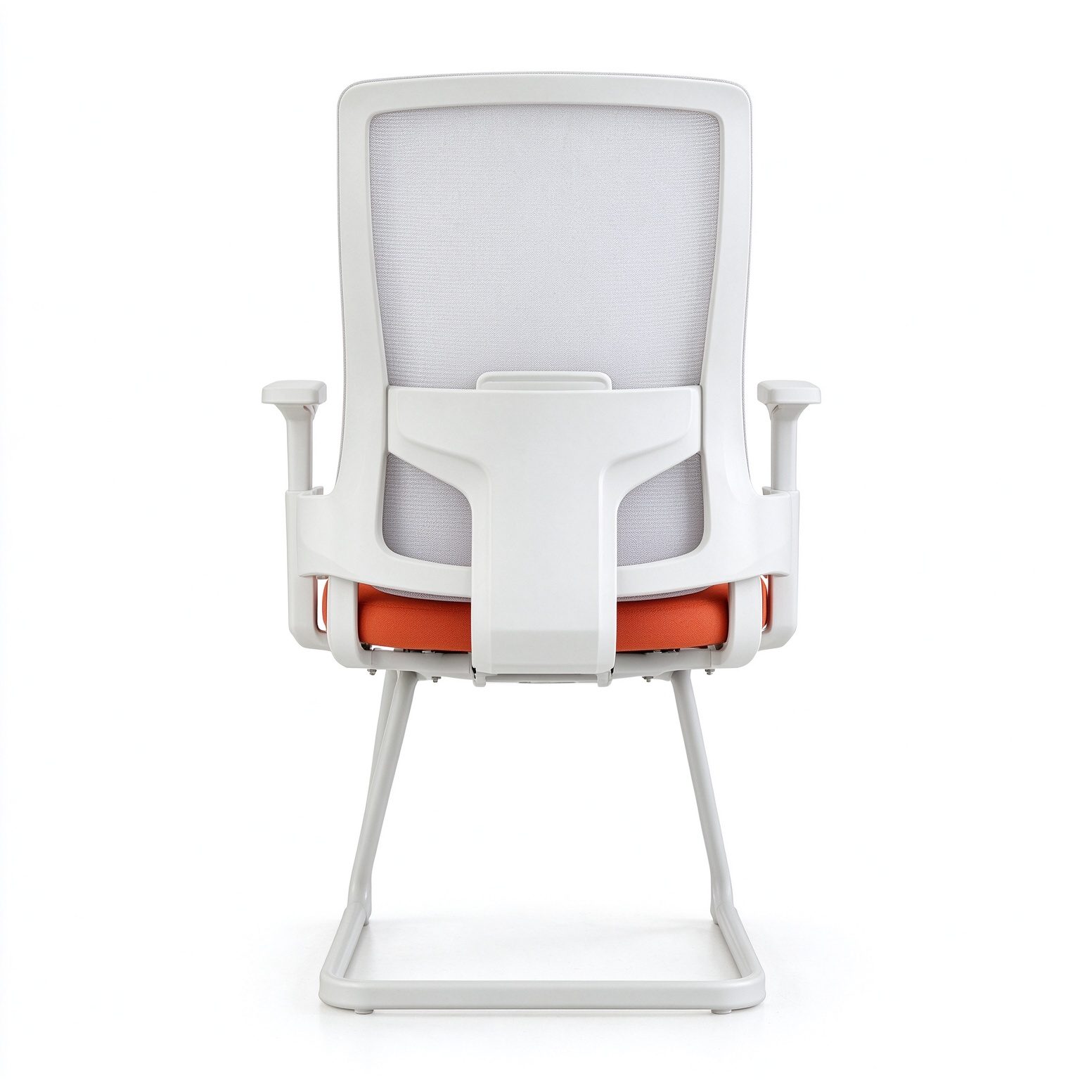 Mid Back Mesh Cozy Office Reception Guest Chair With T-Shaped PP Armrest Home Office Ergonomic Working Chair With Fixed Frame detail 3