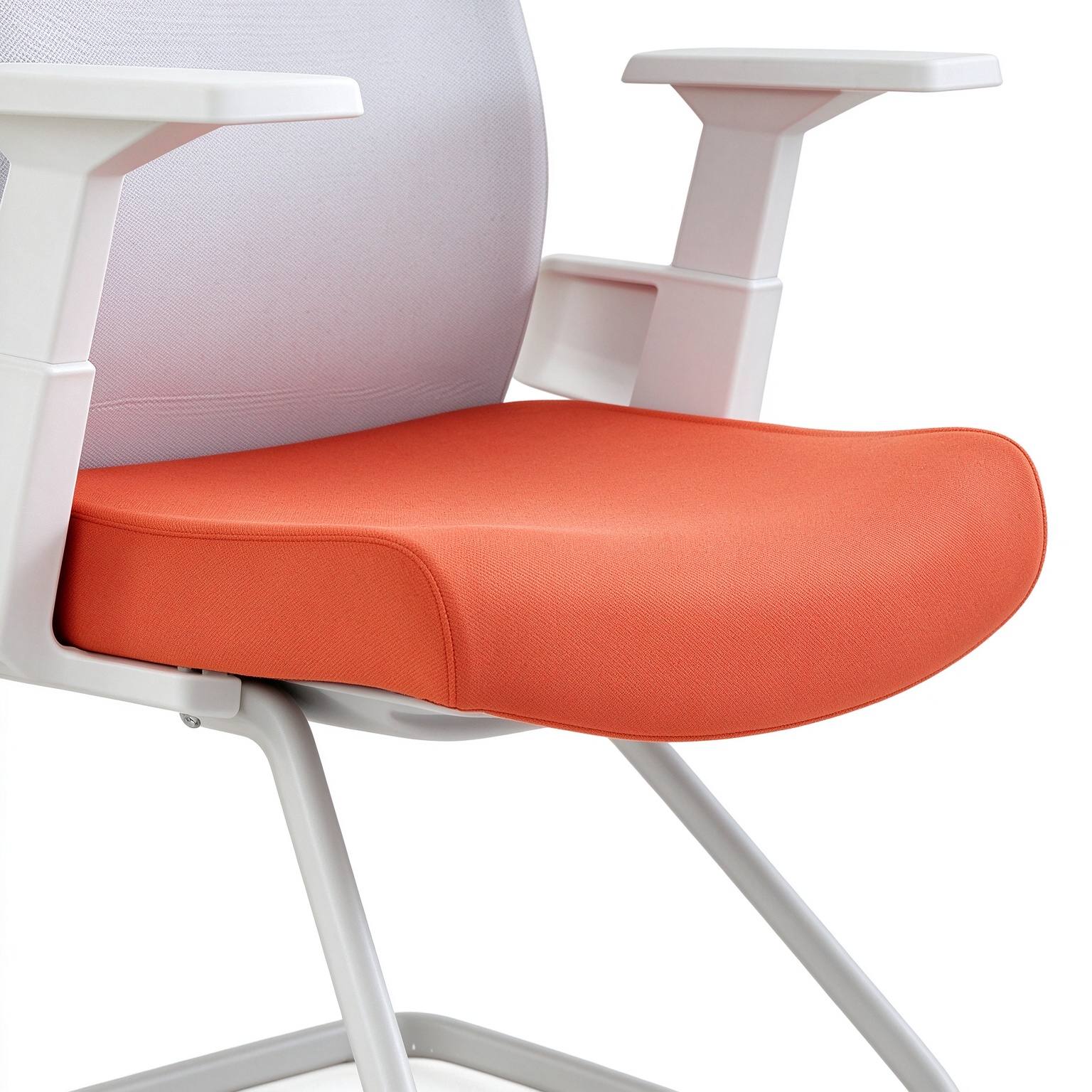 Mid Back Mesh Cozy Office Reception Guest Chair With T-Shaped PP Armrest Home Office Ergonomic Working Chair With Fixed Frame detail 5