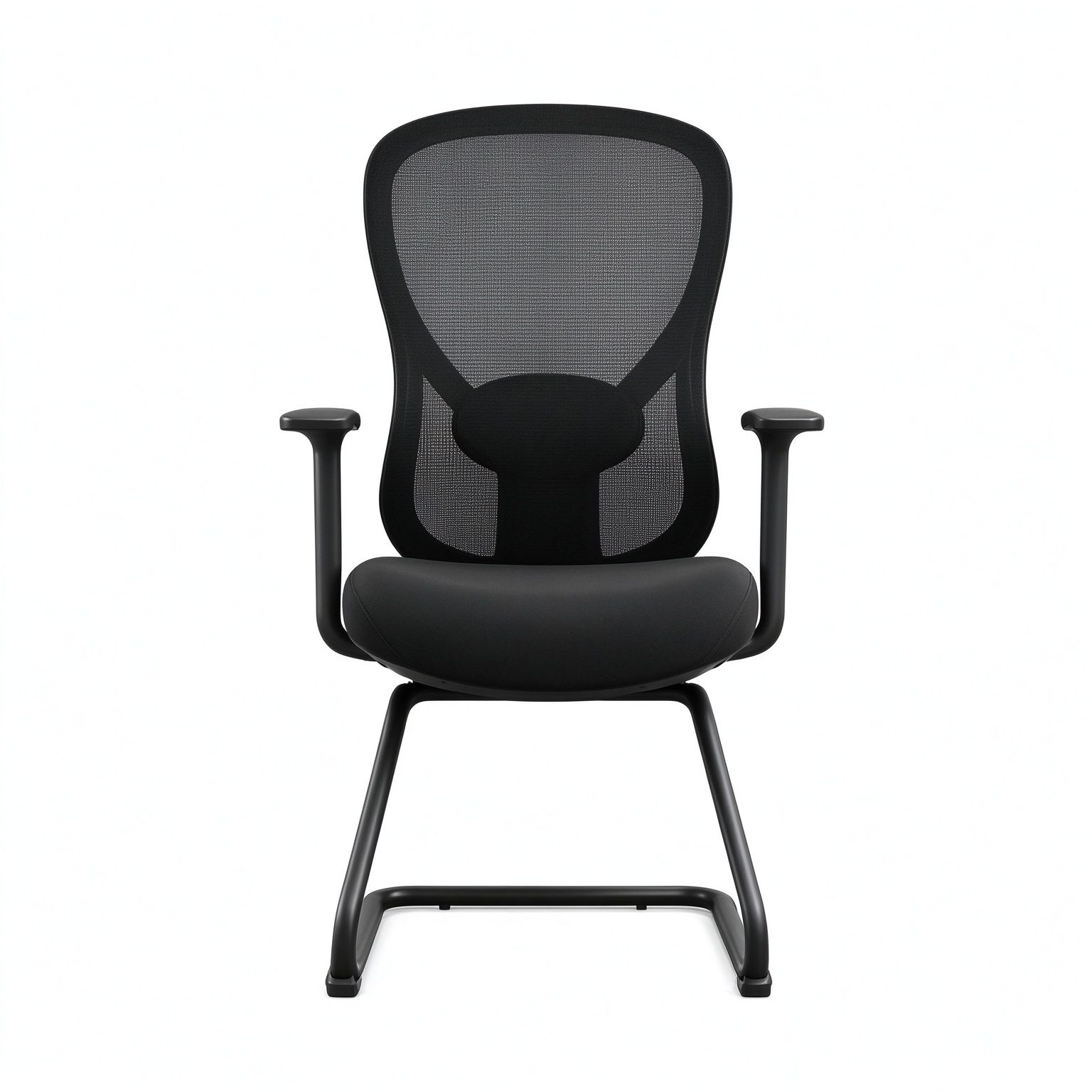 Modern Visitor Meeting Room Office Training Chair Without Wheels Guest Reception Conference Chair Lumbar Mesh detail 5