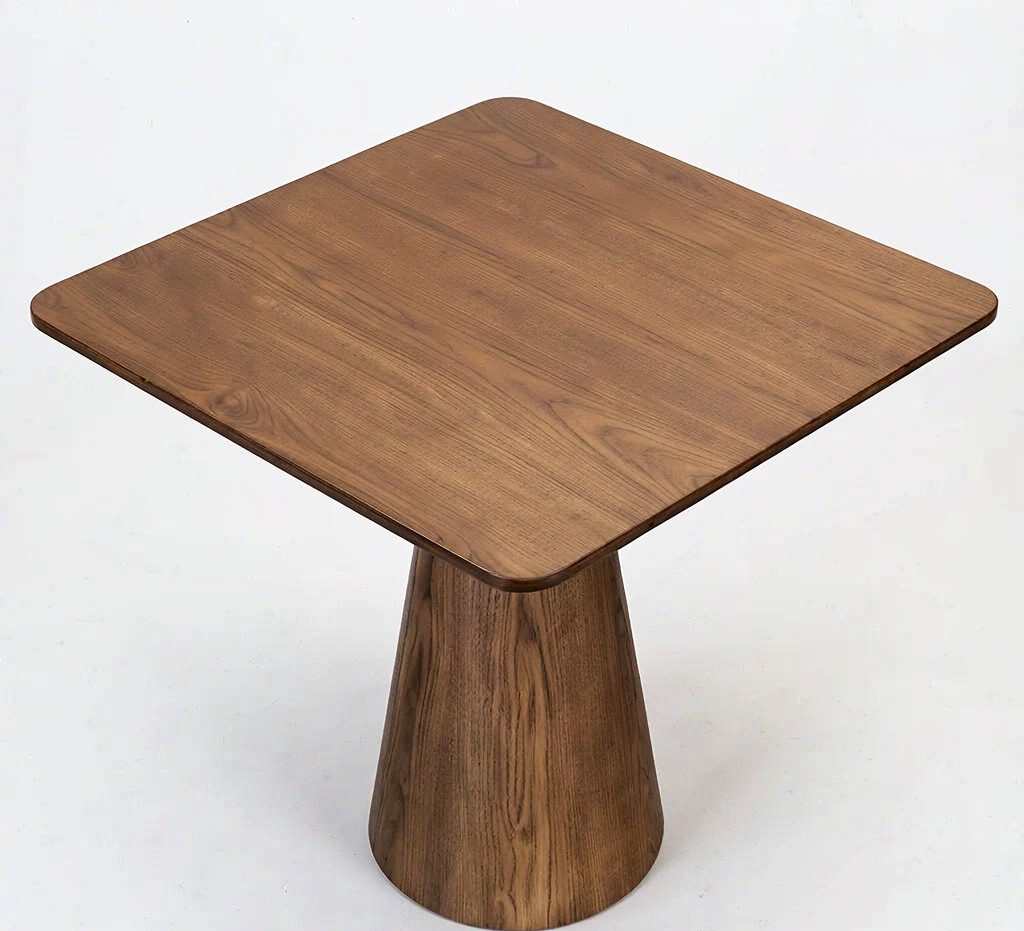 Modern Ceramic Marble Top Round Dining Table Wood Color Frame Home Dining Table Set Home Furniture Table detail 3
