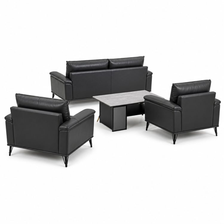 Modern Luxury Leather Office Sofa Set for Commercial Use detail 2