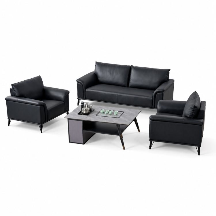 Modern Luxury Leather Office Sofa Set for Commercial Use detail 3