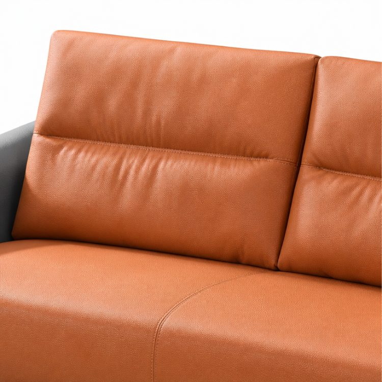 Modern Modular Reception Sofa Set Grey Leather Office Lounge Seating Business Lobby Couch detail 4