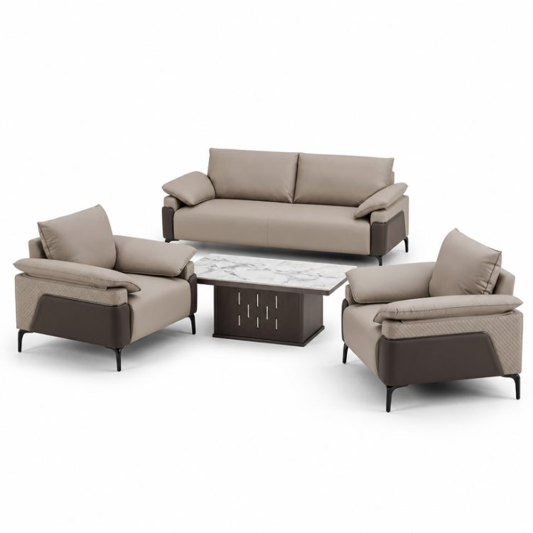 Modern Luxury Customized Color PU Leather Sponge Sectional Sofa Three Seater Comfortable for Living Room Hotel Furniture detail 3