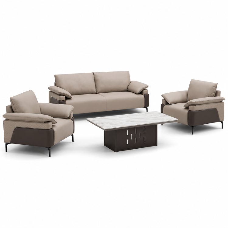 Modern Luxury Customized Color PU Leather Sponge Sectional Sofa Three Seater Comfortable for Living Room Hotel Furniture detail 4