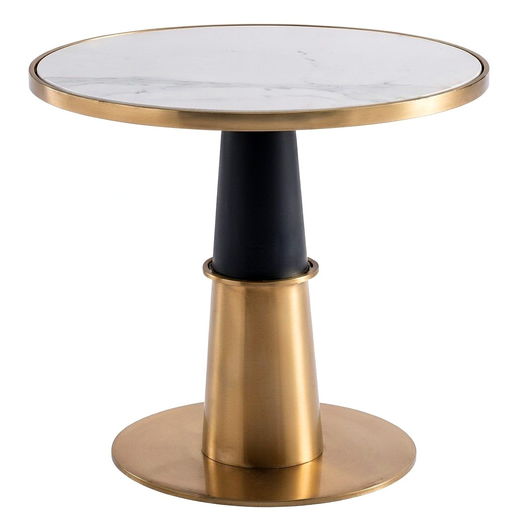 Luxury Modern Metal Circle Dining Table Convertible Home Furniture Hotel 2 Seater Durable Portable detail 1