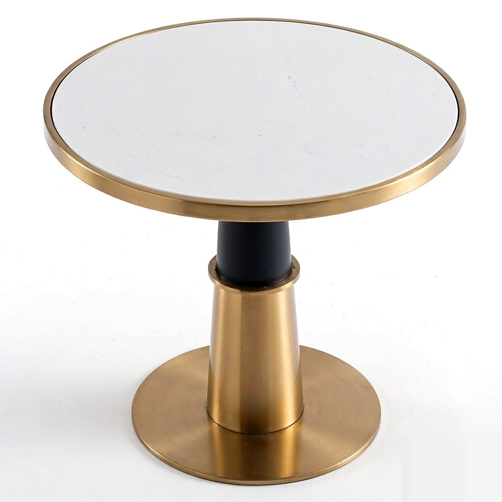 Luxury Modern Metal Circle Dining Table Convertible Home Furniture Hotel 2 Seater Durable Portable detail 5