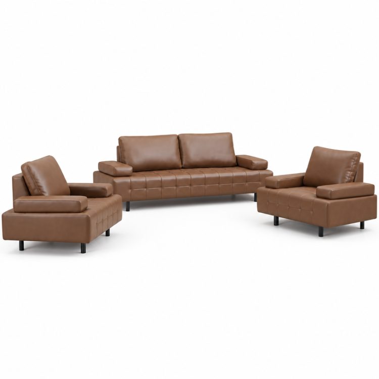 Modern Design High End Office Furniture Sofa Set 1+1+3 Living Room Leather Office Sofa detail 2