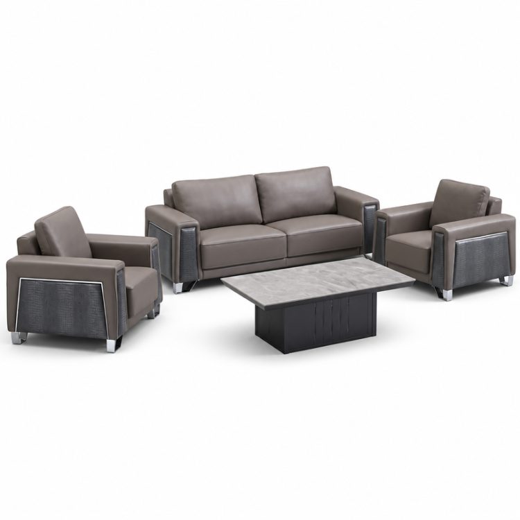Nordic Modern Leather Sectional Sofa Set for Office & Hotel Stylish Furniture for Living Room & Apartment for School Use detail 3
