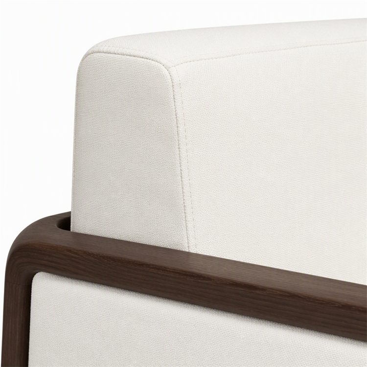 High-end French Design Solid Wood Office Reception Sofa with Leather Upholstery and Metal Frame for Hotel Use detail 4