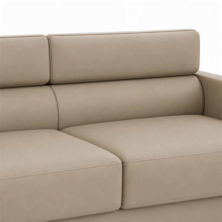 Modern PU Leather Sectional Sofa Set Durable Eco-Friendly Luxury Office High-Density Sponge Commercial Home Use Wood Metal detail 4