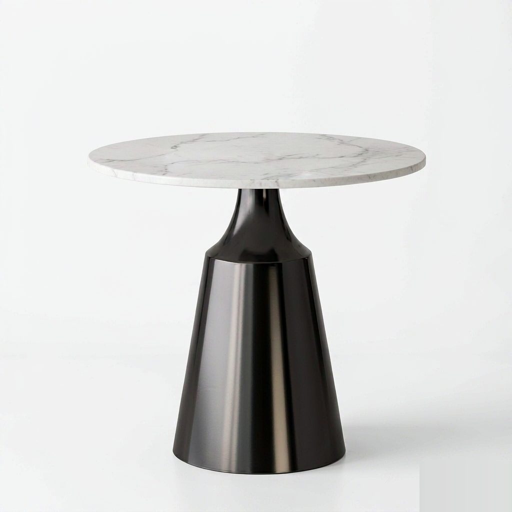 Modern Luxurious Durable Easy to Clean Coffee Table Round Rock Plate Steel Top Living Room Home Furniture detail 1