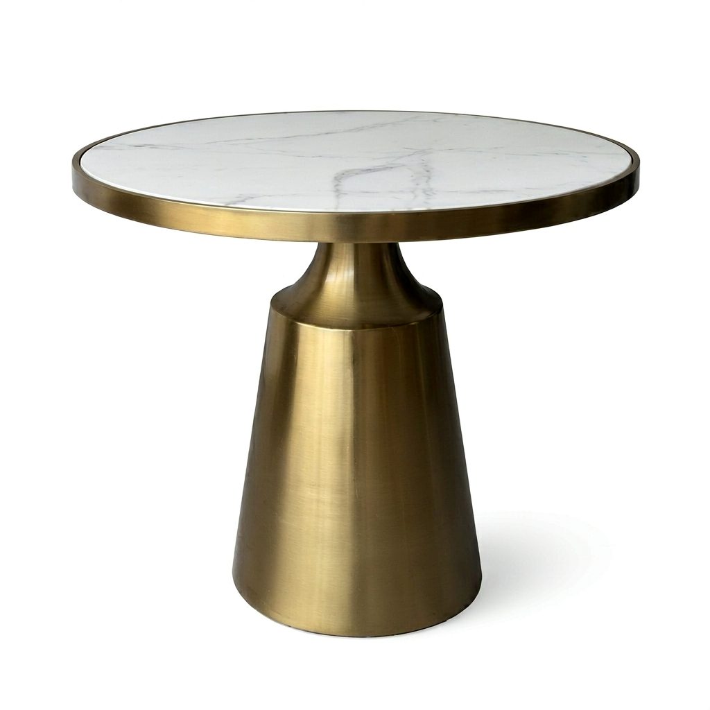 Modern Luxurious Durable Easy to Clean Coffee Table Round Rock Plate Steel Top Living Room Home Furniture detail 2