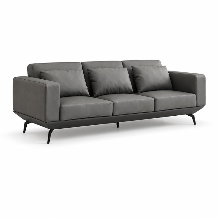 Luxury Minimalist Sectional Sofa Set for Office Reception PU Leather Furniture detail 1