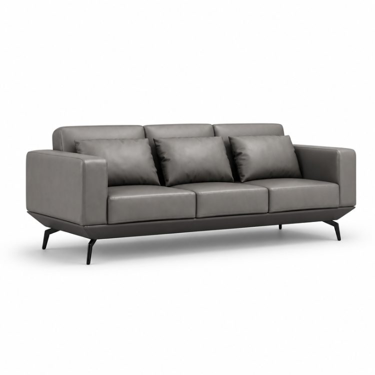 Luxury Minimalist Sectional Sofa Set for Office Reception PU Leather Furniture detail 2