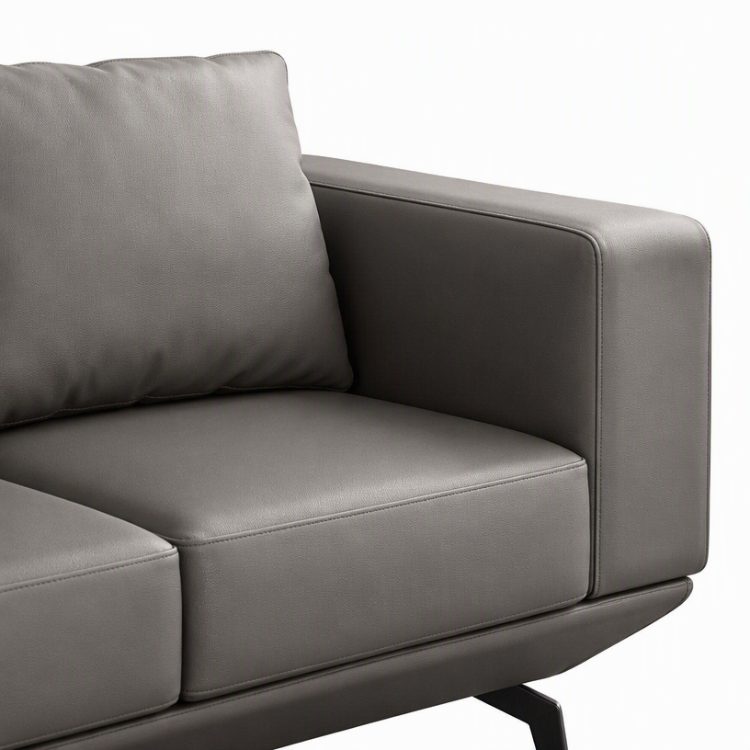 Luxury Minimalist Sectional Sofa Set for Office Reception PU Leather Furniture detail 5