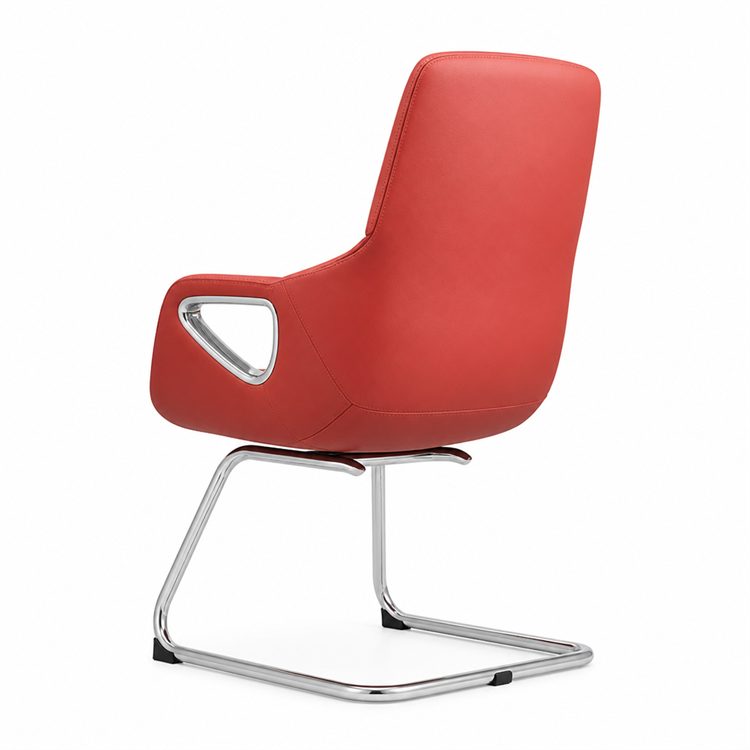 Modern PU Leather Executive Visitor Chair with Metal Sled Base Upholstered Meeting Room Guest Seating detail 4