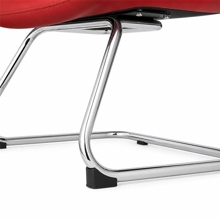 Modern PU Leather Executive Visitor Chair with Metal Sled Base Upholstered Meeting Room Guest Seating detail 6