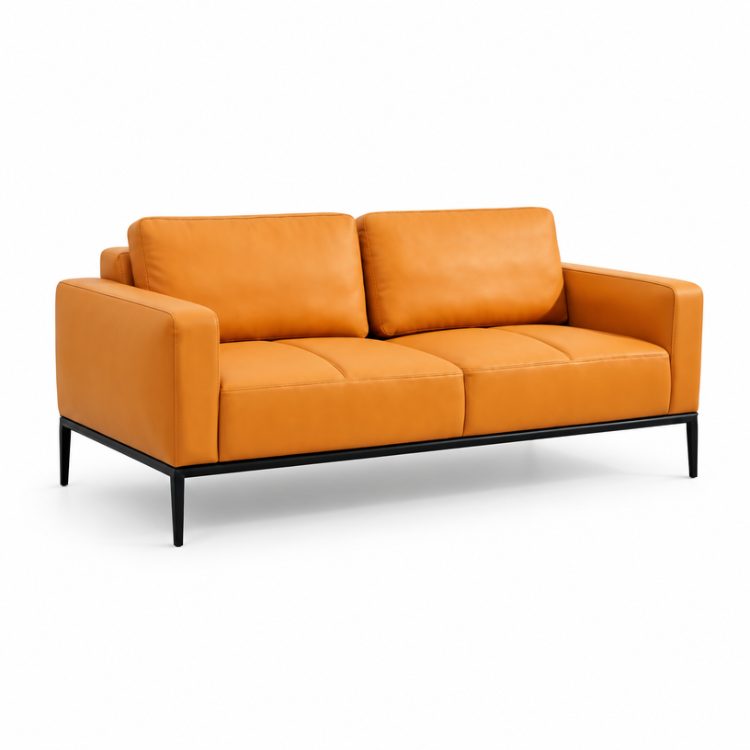 High End Modern PU Leather Office Reception Sofa High Density Foam Stainless Steel Legs for Business Offices Hotels Apartments detail 1