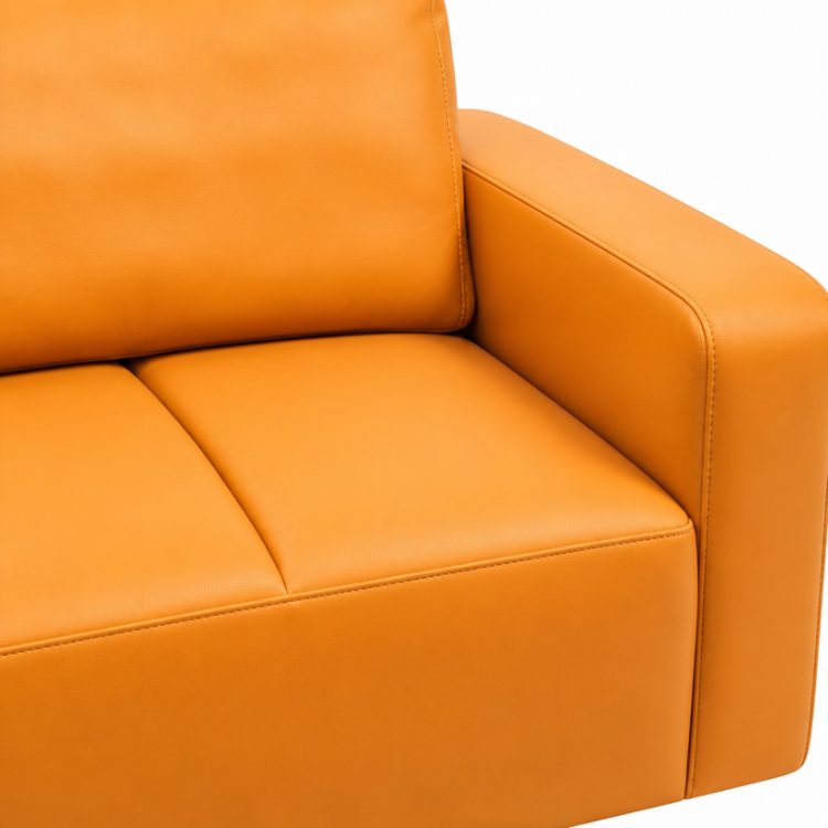 High End Modern PU Leather Office Reception Sofa High Density Foam Stainless Steel Legs for Business Offices Hotels Apartments detail 4