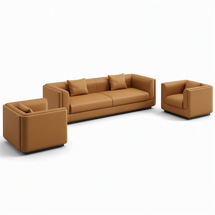 Office Furniture Office Waiting Business Negotiations Boss Reception Work High-standard PU Leather Sofa Set detail 3