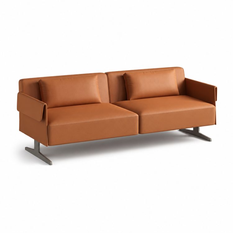 Modern L-Shaped Sectional Sofa with Chaise and Wood with Sleek Frame for Hotel Suite Luxury Apartment detail 2