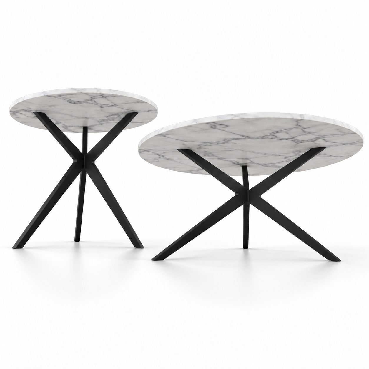 Cheap Hotel Table Furniture Small Bed Side Table Black Metal Base Stone Top Coffee Table Leisure Facility detail 1