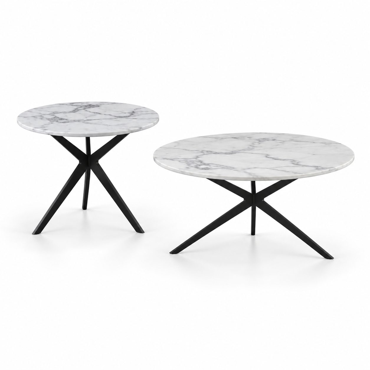 Cheap Hotel Table Furniture Small Bed Side Table Black Metal Base Stone Top Coffee Table Leisure Facility detail 3