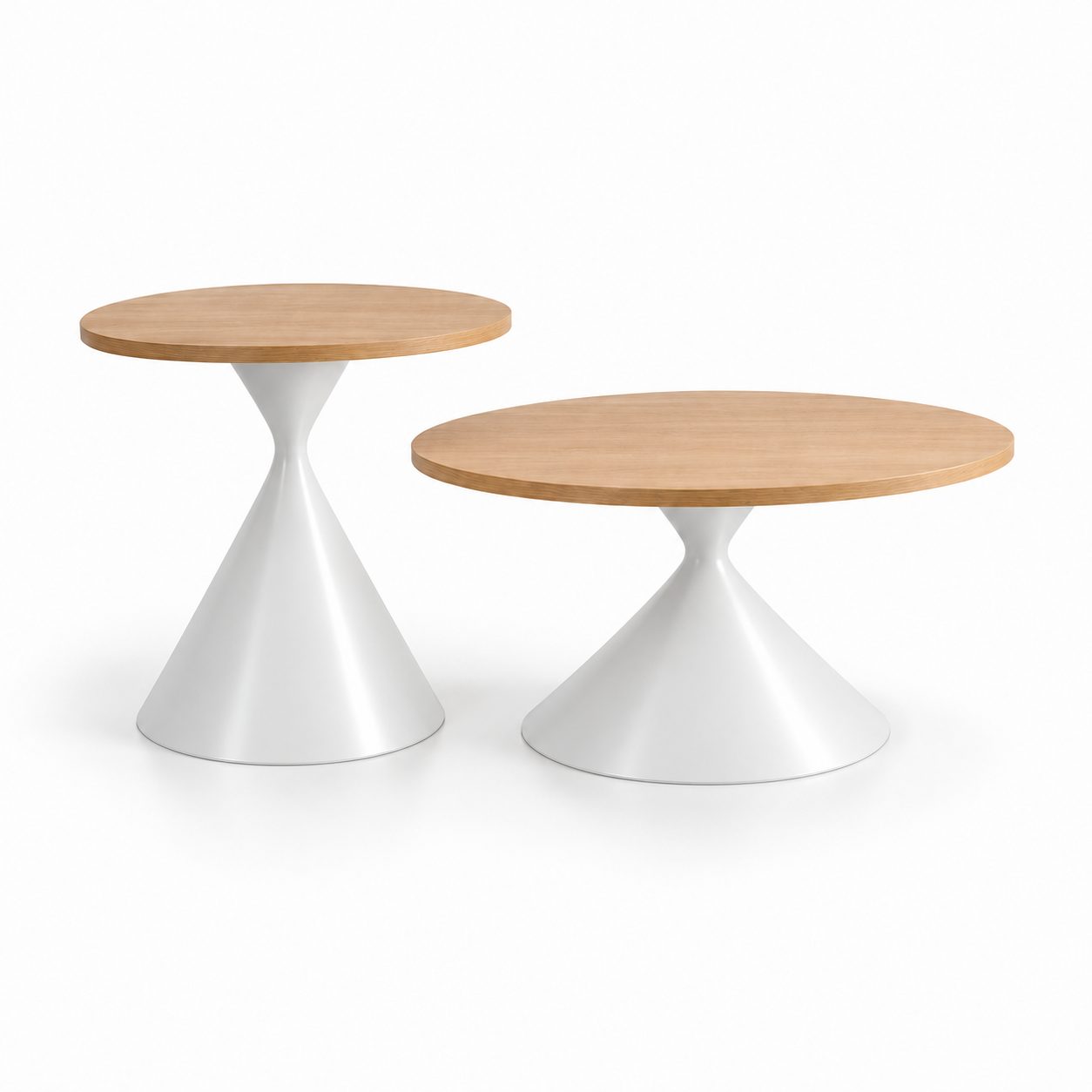 Modern Minimalist Wooden Coffee Table with MDF Top and Metal Frame Round Design for Living Room Home Furniture detail 1