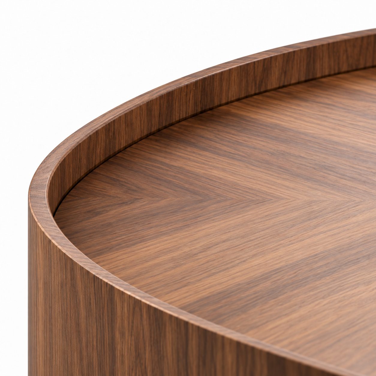 Medieval Modern Style Walnut Wood Bark Frame Round Coffee Table Modern Minimalist Living Room Storage Coffee Table detail 6