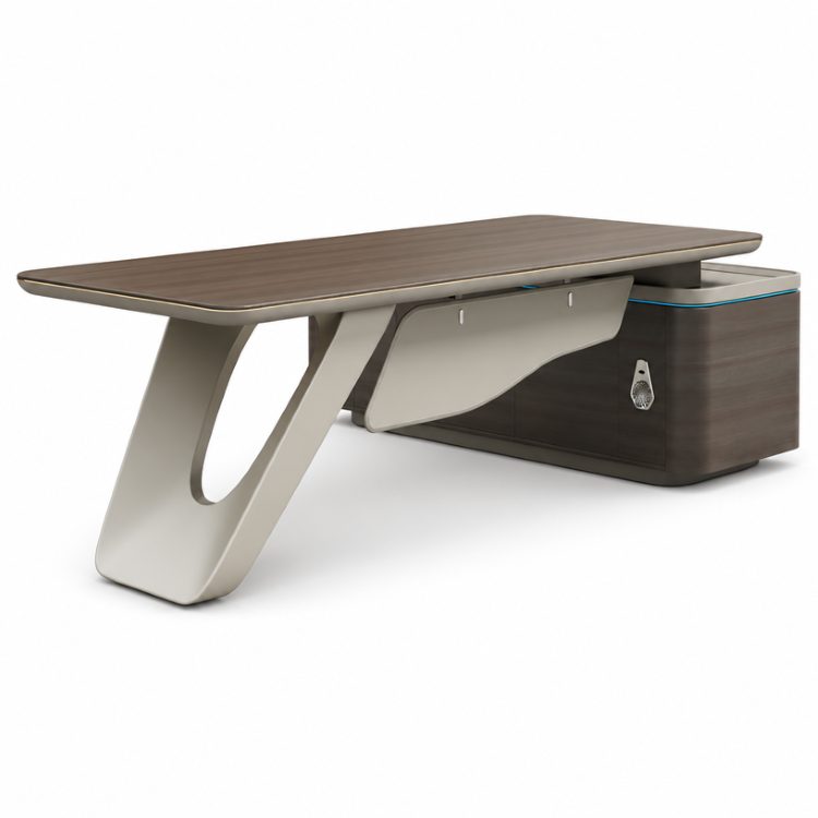 New Upgrade Large Manager Boss L-Shape CEO Executive Office Desk With Multifunctional Socket and Coded Lock detail 1