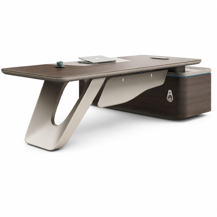New Upgrade Large Manager Boss L-Shape CEO Executive Office Desk With Multifunctional Socket and Coded Lock detail 2