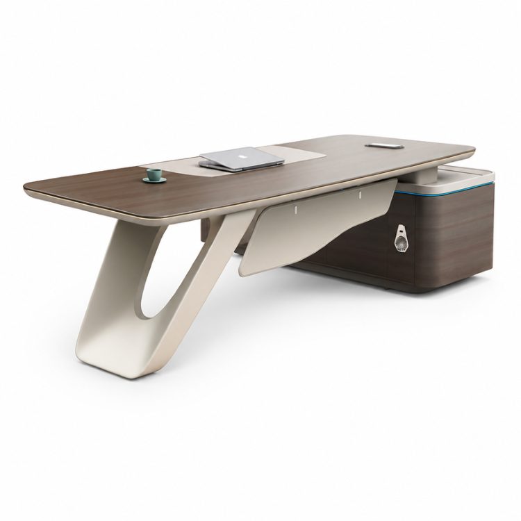 New Upgrade Large Manager Boss L-Shape CEO Executive Office Desk With Multifunctional Socket and Coded Lock detail 3