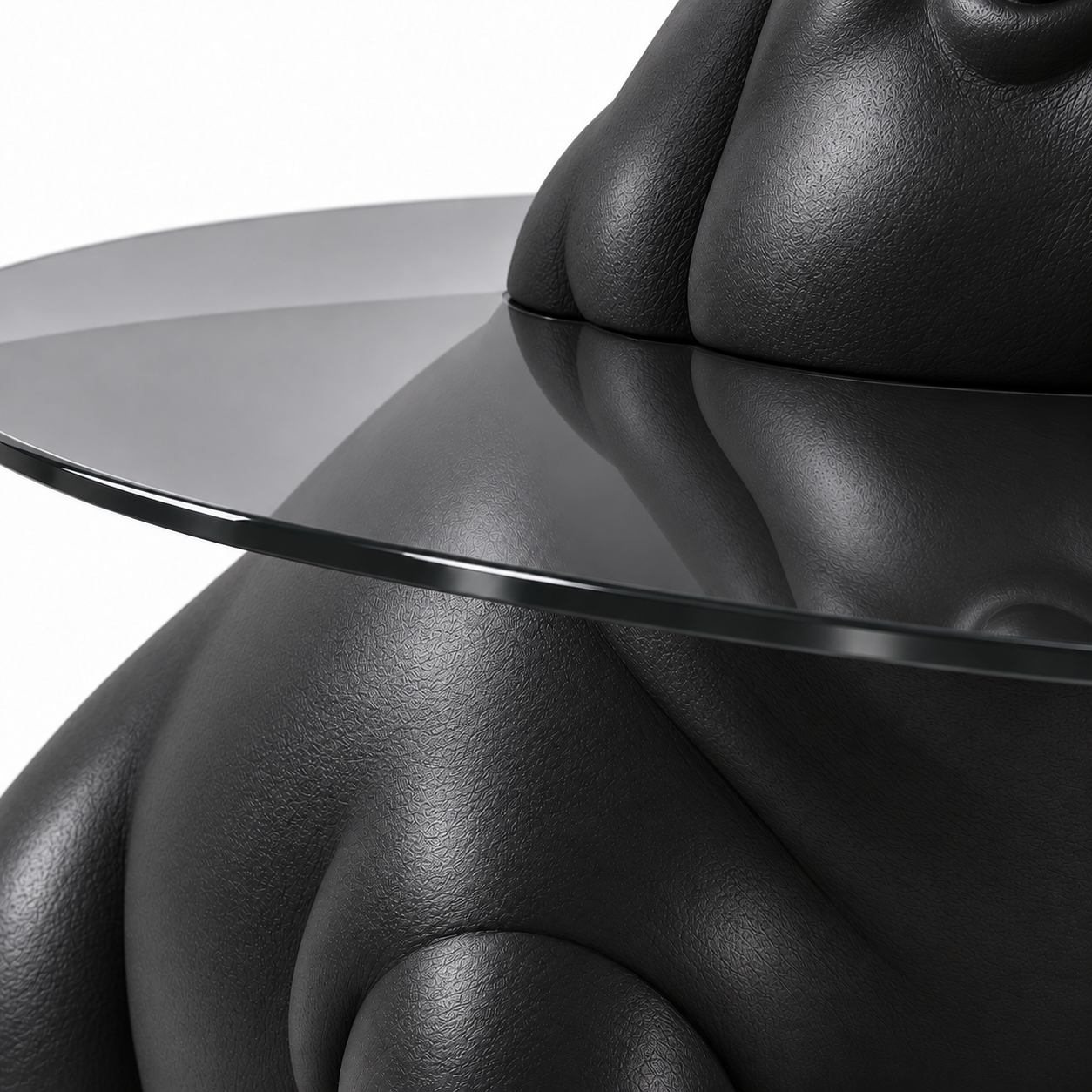 Creative Internet-Famous Hippo Coffee Table Italian Minimalist Style Tempered Glass Movable Stainless Steel Frame Small End detail 5
