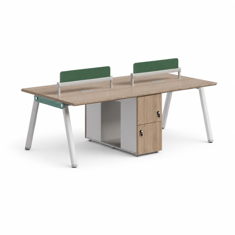 Modern High Quality Modular Extendable Wooden Office Desk 2-4 People Commercial Use Workstation Furniture GENOVA detail 1
