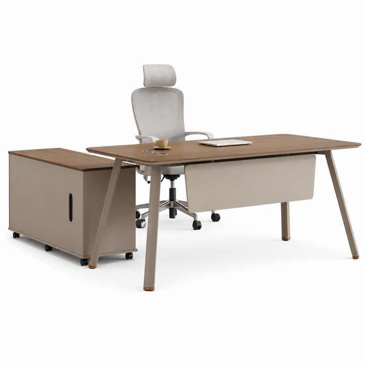 Customized Elegant Modern Wooden Executive Office Desk Classic Office Table for Boss or President Furniture detail 1