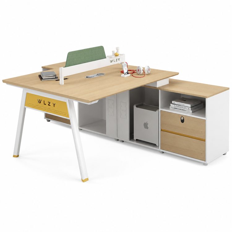 Modern Efficient Collaborative Work Desk and Chair Set with Storage Soundproofing Screen & Extendable Feature detail 1