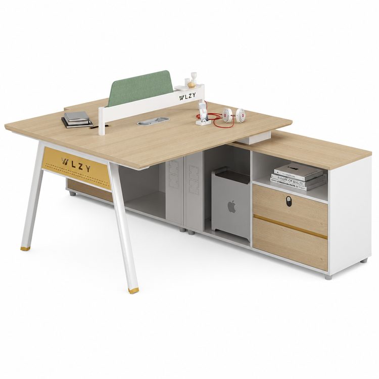 Modern Efficient Collaborative Work Desk and Chair Set with Storage Soundproofing Screen & Extendable Feature detail 2