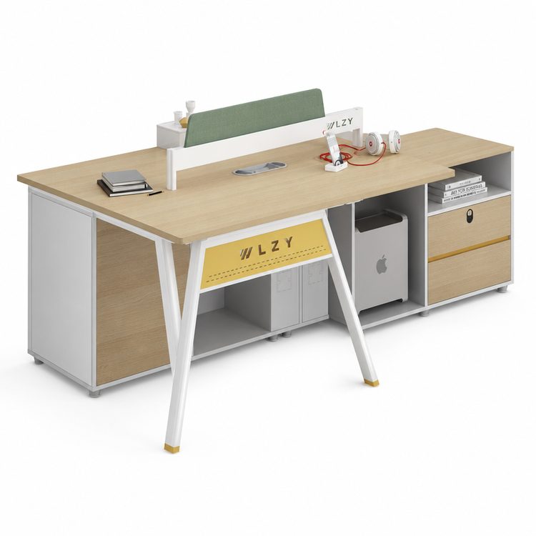Modern Efficient Collaborative Work Desk and Chair Set with Storage Soundproofing Screen & Extendable Feature detail 3