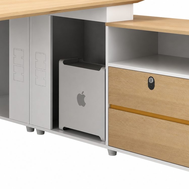 Modern Efficient Collaborative Work Desk and Chair Set with Storage Soundproofing Screen & Extendable Feature detail 5