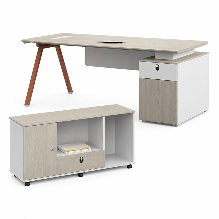 Minimalist Modern Executive Desk & Chair Set: Single-Person CEO Manager Supervisor Table, Large Executive Desk Combo Ideal detail 1