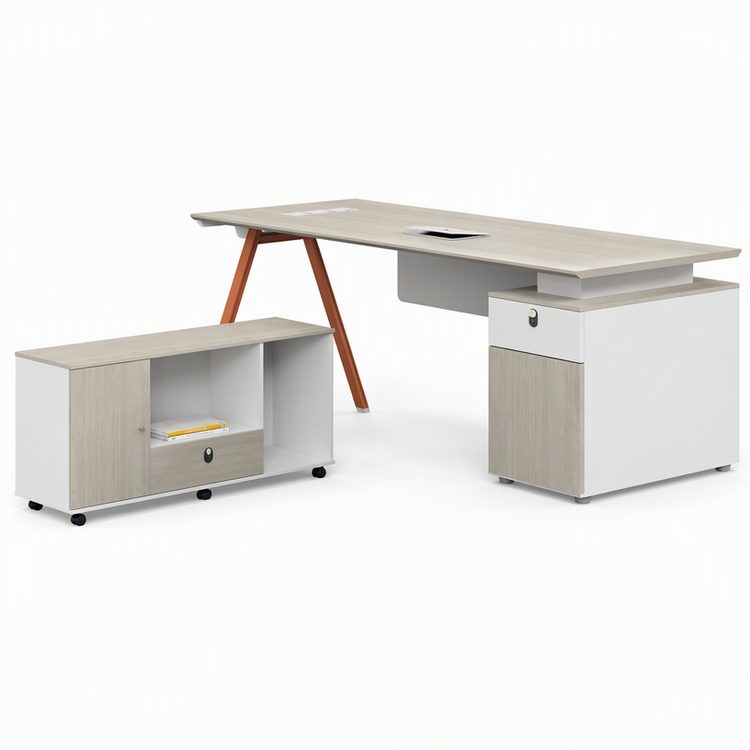 Minimalist Modern Executive Desk & Chair Set: Single-Person CEO Manager Supervisor Table, Large Executive Desk Combo Ideal detail 2