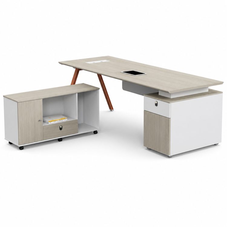 Minimalist Modern Executive Desk & Chair Set: Single-Person CEO Manager Supervisor Table, Large Executive Desk Combo Ideal detail 3