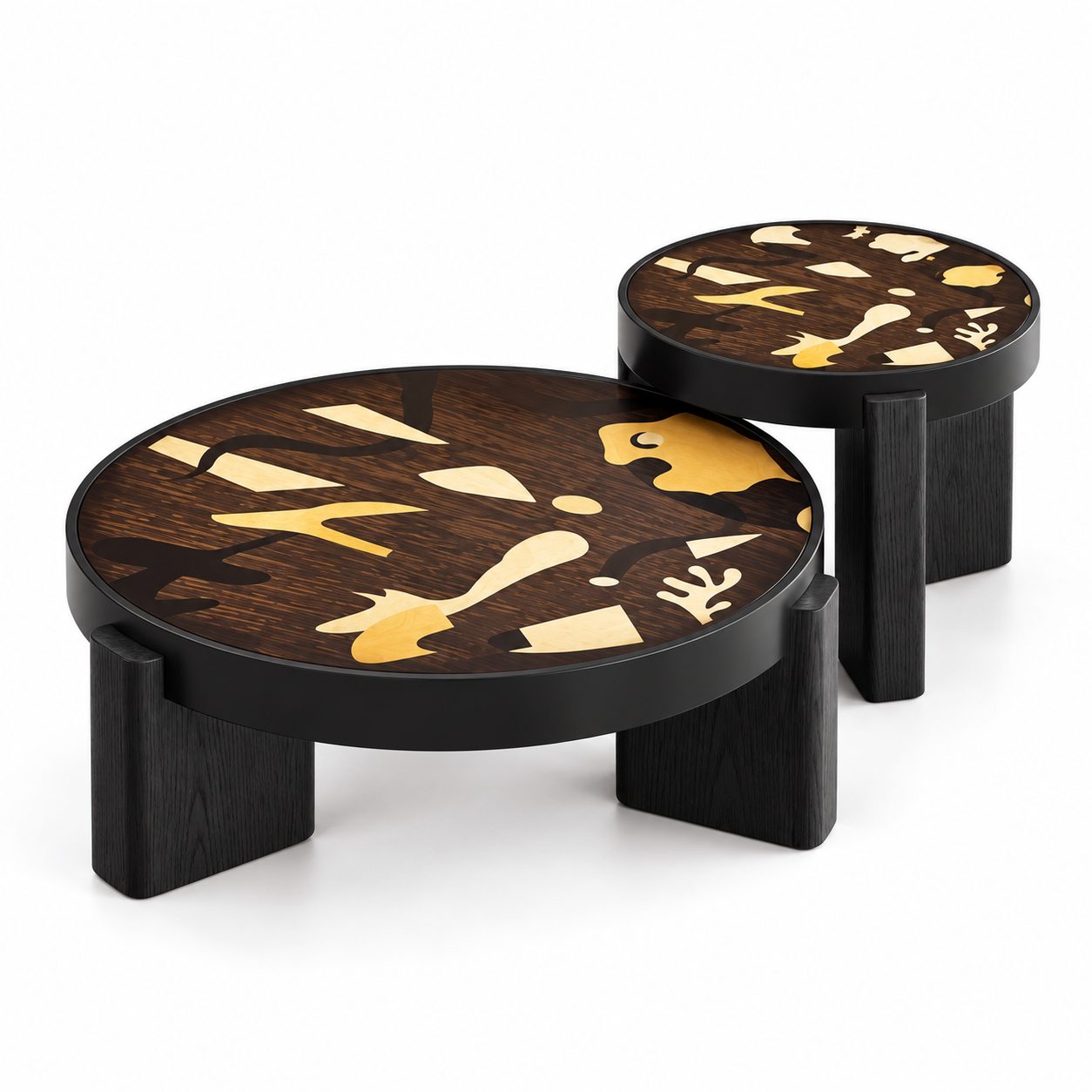 Creative Designer Italian Minimalist Coffee Table Combination for Home Living Room High-end Antique Circular Coffee Table detail 1