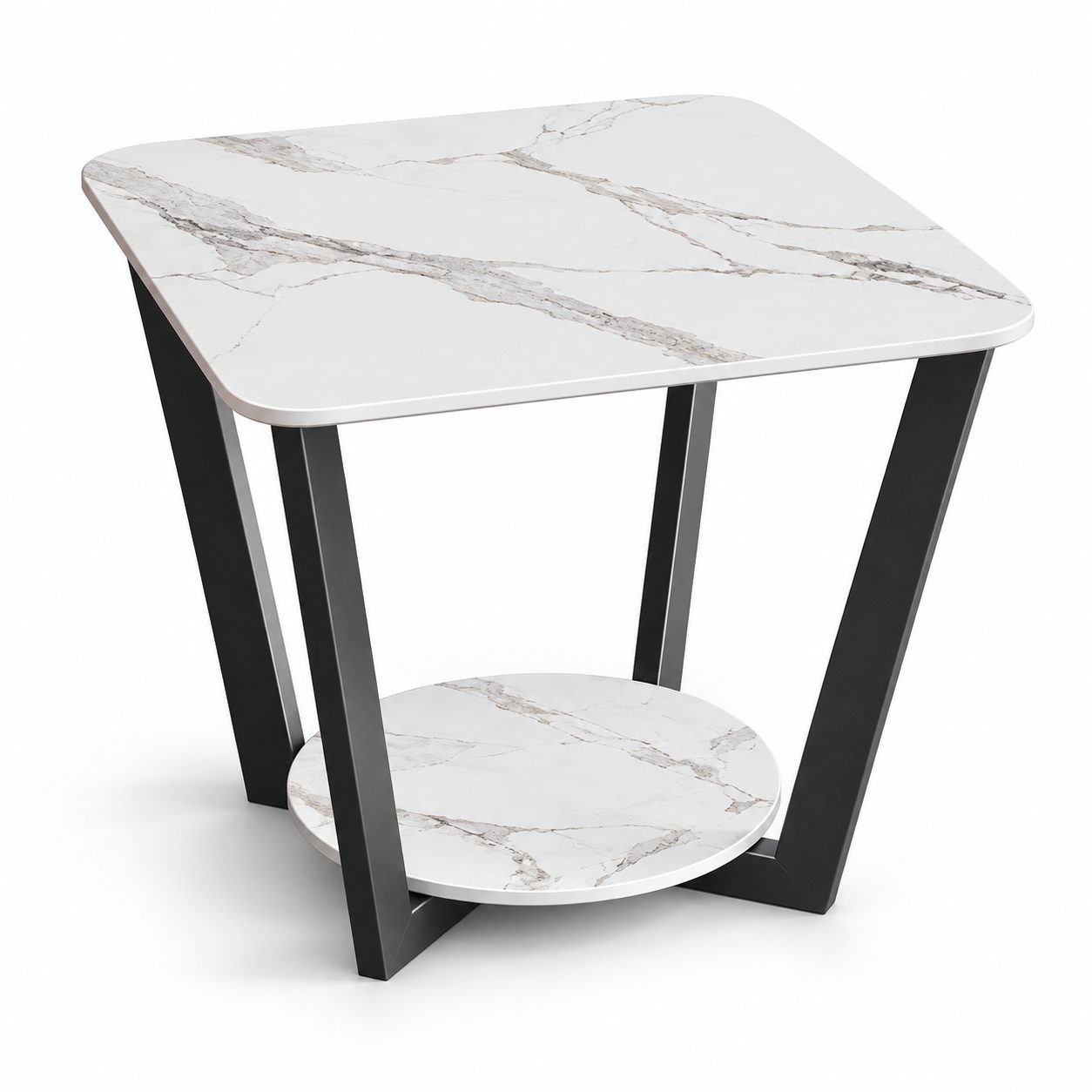 Nordic Minimalist Marble Side Table Luxury Corner Coffee Table Rock Slab End Table for Bedroom Living Room Wholesale detail 2