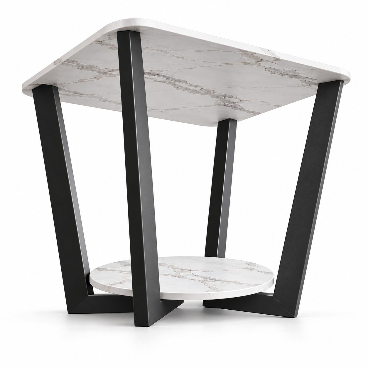 Nordic Minimalist Marble Side Table Luxury Corner Coffee Table Rock Slab End Table for Bedroom Living Room Wholesale detail 4